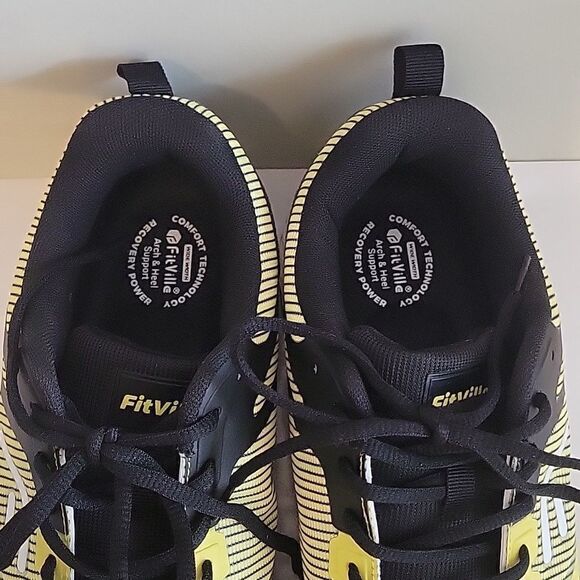 FitVille Extra Wide Mens Pickleball ShoesCourt Tennis Sneakers 12 W Yellow Black main image 4